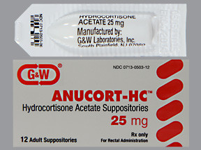 HYDROCORTISONE ACETATE 25 MG SUPPOSITORY 0713050312