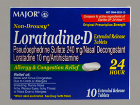 LORATADINE AND PSEUDOEPHEDRINE SULFATE 10 MG 240 MG TABLET 0904583315