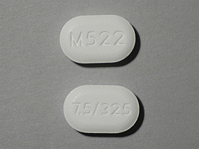 OXYCODONE HYDROCHLORIDE AND ACETAMINOPHEN 325 MG 75 MG TABLET 0406052201