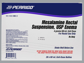 MESALAMINE 4 GM 60 ML 28 BOTTLES WIPES ENEMA KIT 4580209828