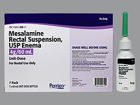 MESALAMINE 4 GM 60 ML 7 BOTTLES ENEMA CARTON 4580209851