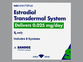 ESTRADIOL 025 MG D PATCH 0781712983